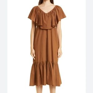 Mille Resort Juliet trapeze Ruffle neck dress